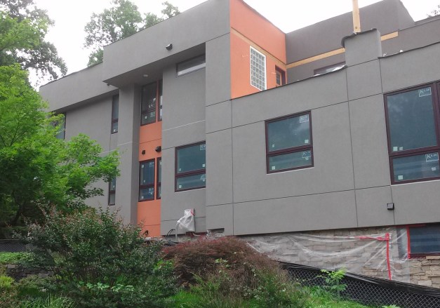 Detail of orange panels on northwest side